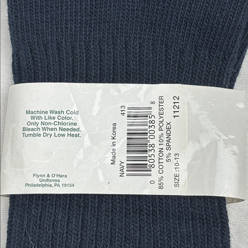 NWT Flynn & O'Hara Navy Uniform Socks Sz. XL 10 - 13